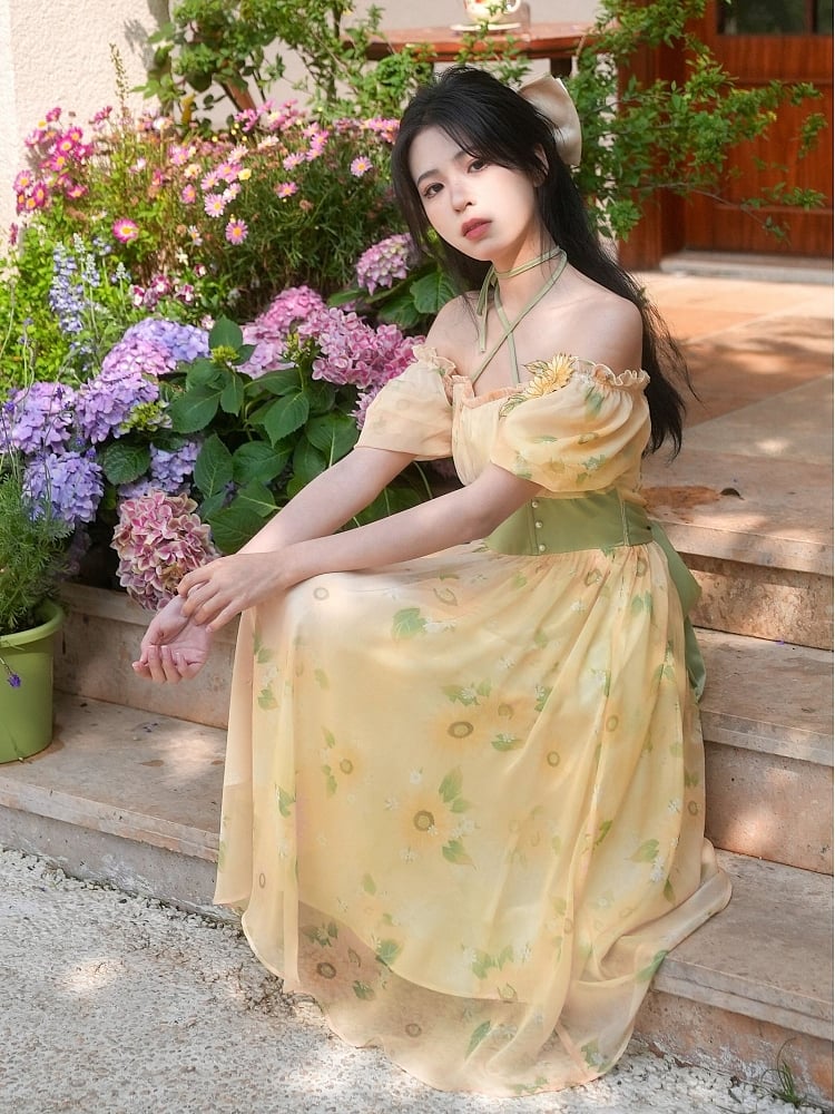 Sunflower Fairy Short Sleeve Dress - Kirakira World
