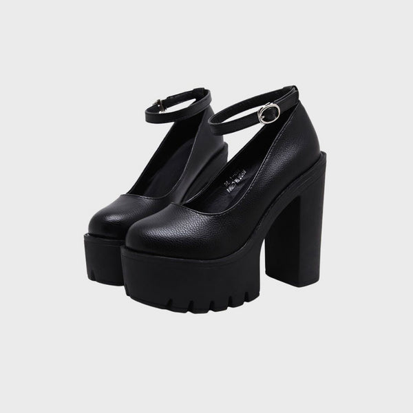 Pure High Heels Platform Mary Janes Shoes