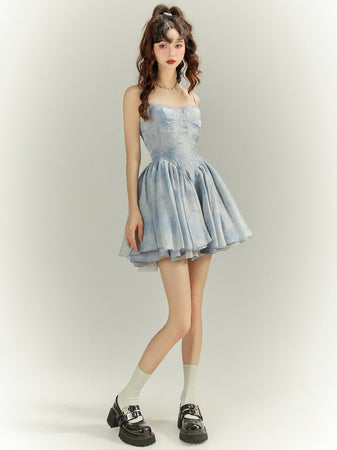 Shiny Blue Rose Dress