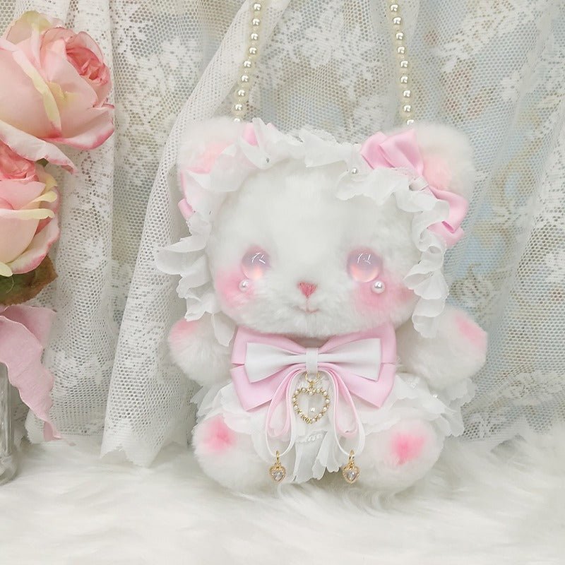 [ORIGINAL HANDMADE PLUSH BAG] Snowflake Dressed Baby Kitty - Kirakira World - grungestyle - kawaii fashion -kawaii store-kawaii aesthetic - kawaiistyle