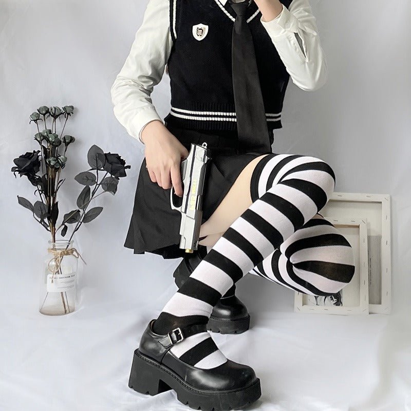 Goth Color Striped Stockings – Kirakira World