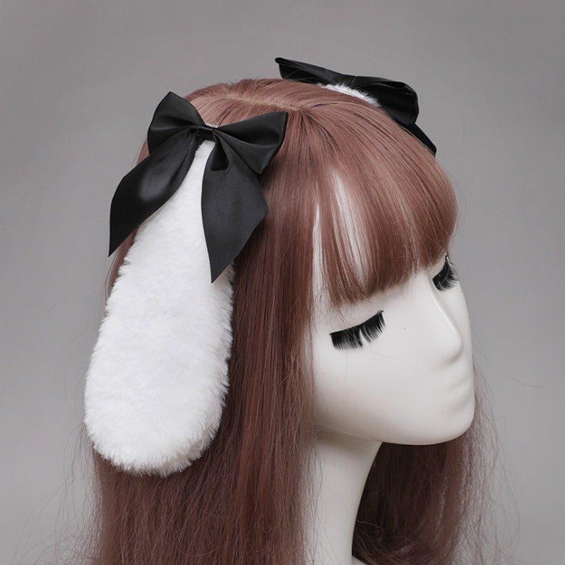 Kawaii Rabbit Plush Lop Ears Hairpin - Kirakira World - grungestyle - kawaii fashion -kawaii store-kawaii aesthetic - kawaiistyle