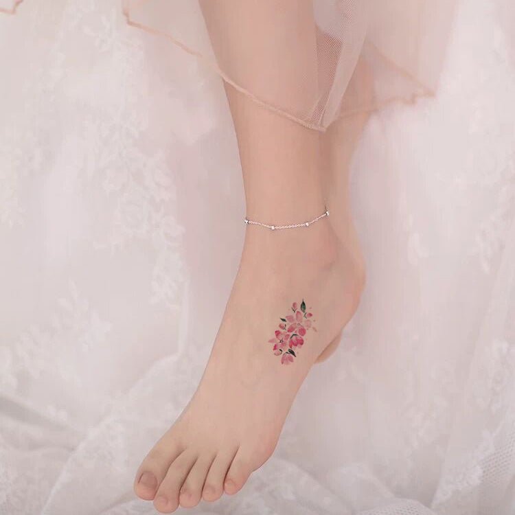 30pcs/ Cherry Blossom & Flower Temporary Tattoo - Kirakira World - grungestyle - kawaii fashion -kawaii store-kawaii aesthetic - kawaiistyle