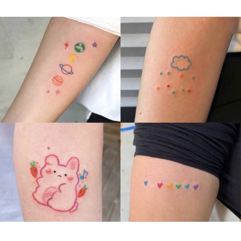 Mini Cute Finger Temporary Tattoo Stickers Waterproof 3D Body Art Fake Kid  Club | eBay