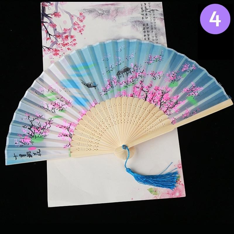 Pastel Color Chinese Japanese Silk Folding Fans - Kirakira World - grungestyle - kawaii fashion -kawaii store-kawaii aesthetic - kawaiistyle