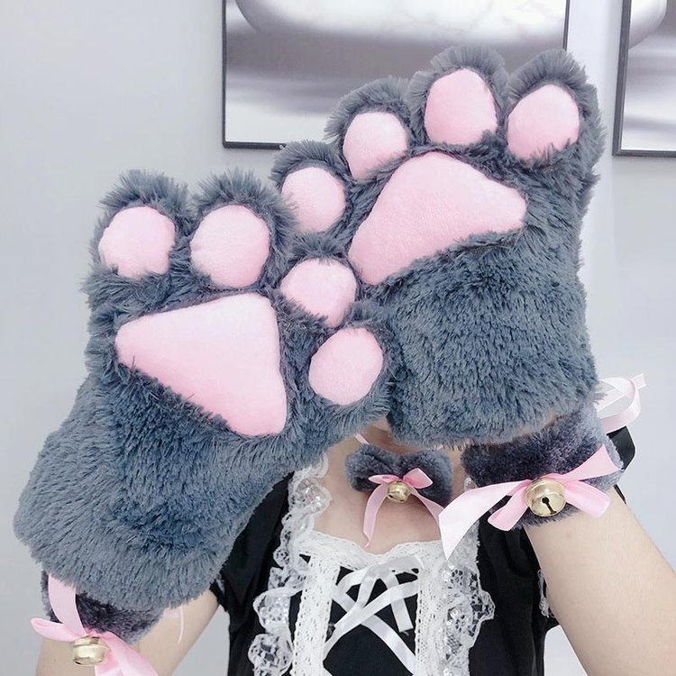 Cute Cartoon Kitty Paw Pair Gloves - Kirakira World - grungestyle - kawaii fashion -kawaii store-kawaii aesthetic - kawaiistyle