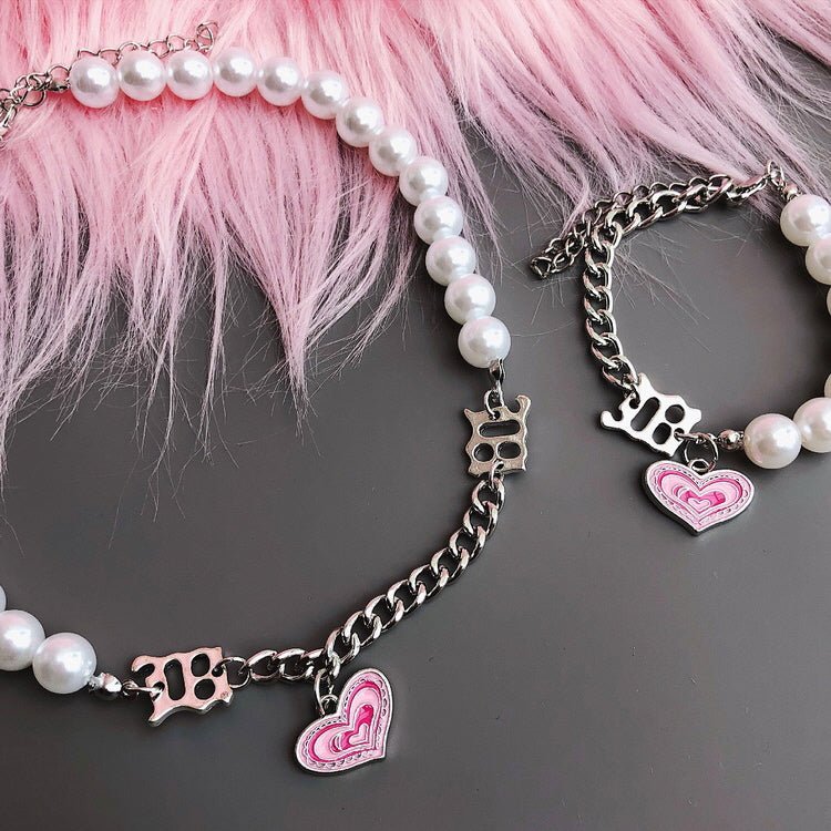 Love Pearl Necklace & Bracelet Set - Kirakira World