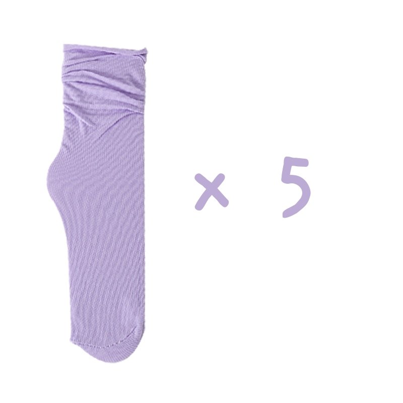 5 Pairs College Style Solid Color Loose Socks - Kirakira World - grungestyle - kawaii fashion -kawaii store-kawaii aesthetic - kawaiistyle