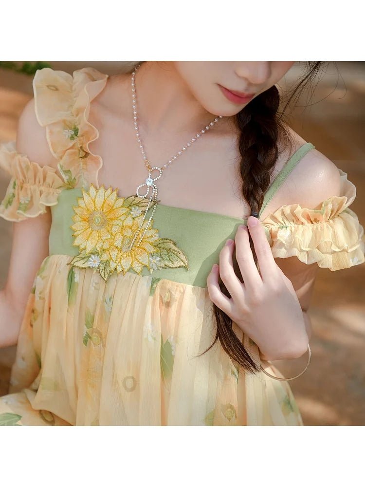 Sunflower Fairy Strap Dress - Kirakira World