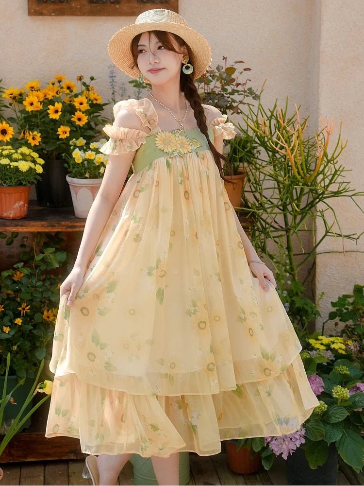 Sunflower Fairy Strap Dress - Kirakira World