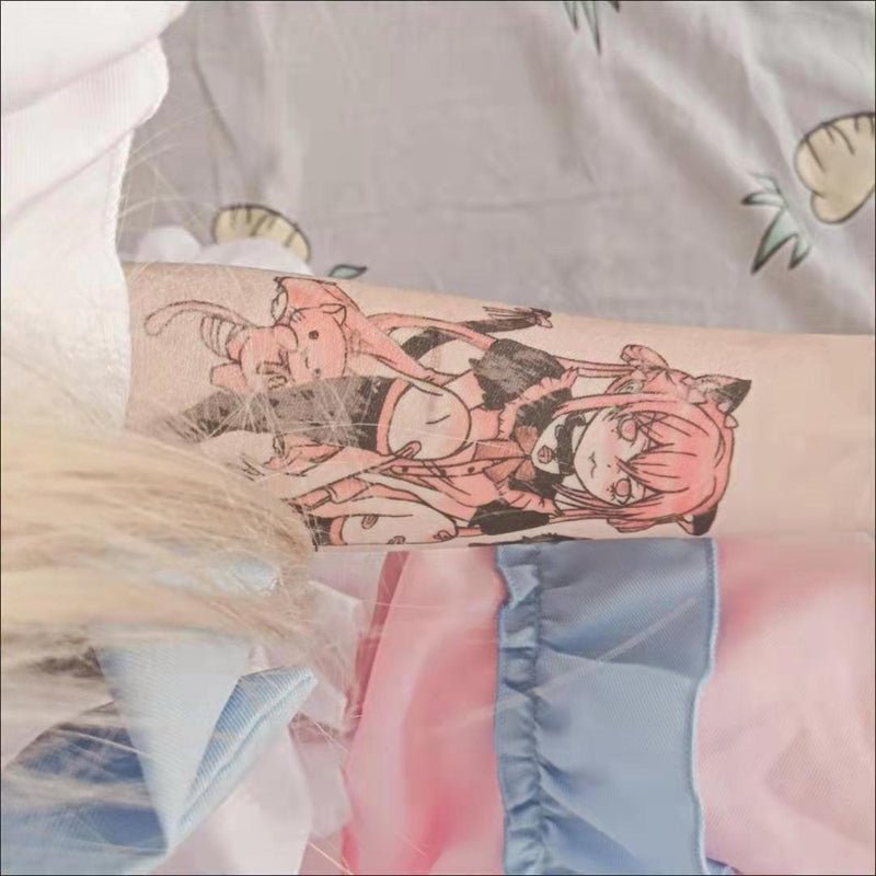 9pcs/ Kawaii Anime Girl Temporary Tattoo - Kirakira World - grungestyle - kawaii fashion -kawaii store-kawaii aesthetic - kawaiistyle