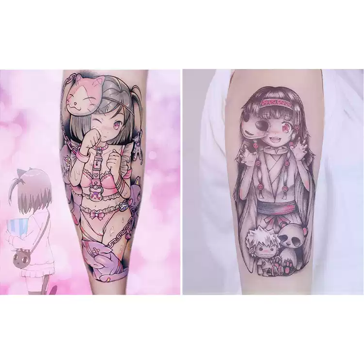 Temporary Tattoos 20 Sheets Fake Waterproof Anime Style Arm Neck Back  Stickers | eBay