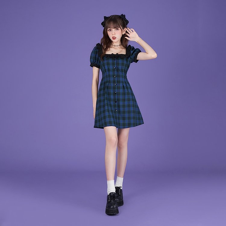Babydoll Waist Shirring Dress - Kirakira World
