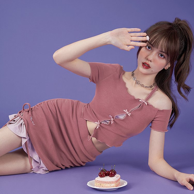 Body Shaping Rose Pink Top/Skirt - Kirakira World