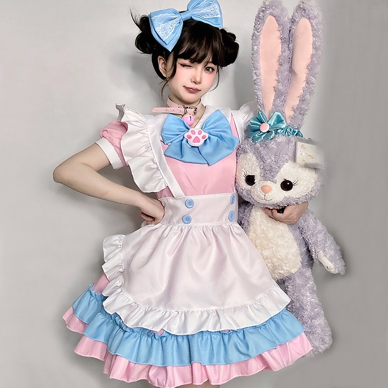 Bow Ruffle Cat Maid Lolita Princess Dress - Kirakira World
