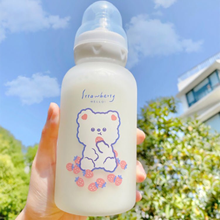 Cute Kawaii Cartoon Transparent Portable Water Bottle - Kirakira World - grungestyle - kawaii fashion -kawaii store-kawaii aesthetic - kawaiistyle