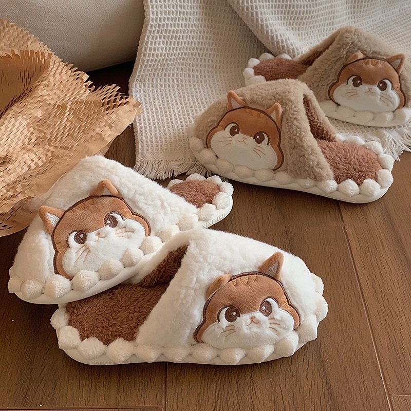Cute Cat Winter Indoor Slippers - Kirakira World - grungestyle - kawaii fashion -kawaii store-kawaii aesthetic - kawaiistyle