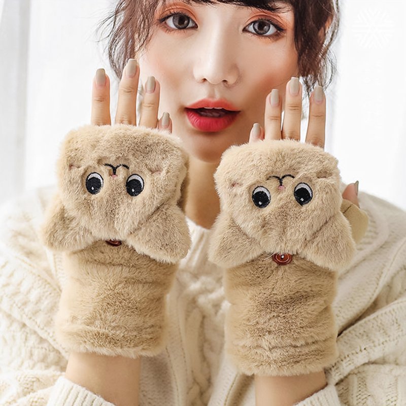 Cute Kitty Plush Flip Top Gloves - Kirakira World - grungestyle - kawaii fashion -kawaii store-kawaii aesthetic - kawaiistyle