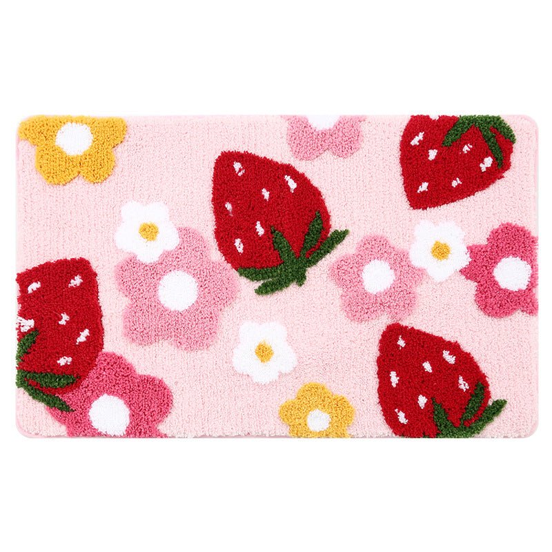 Cute Strawberry Mat/Rug - Kirakira World - grungestyle - kawaii fashion -kawaii store-kawaii aesthetic - kawaiistyle