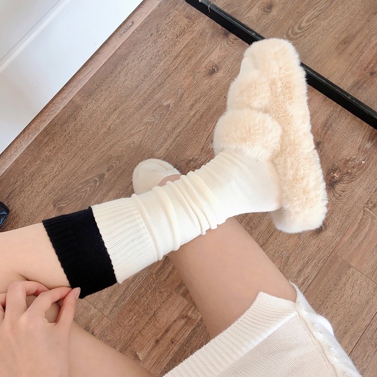 Fake Layered Knee-High Socks - Kirakira World