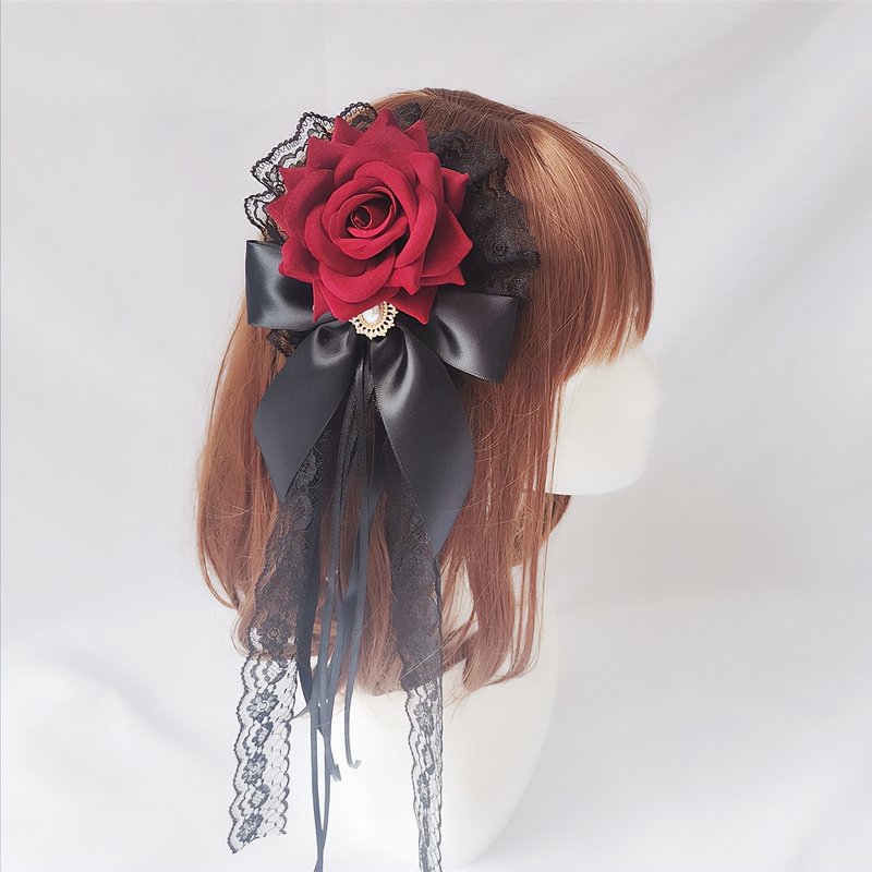 Gothic Lolita Rose Veil Hairpin - Kirakira World - grungestyle - kawaii fashion -kawaii store-kawaii aesthetic - kawaiistyle
