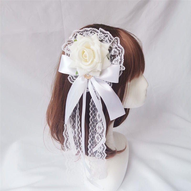 Gothic Lolita Rose Veil Hairpin - Kirakira World - grungestyle - kawaii fashion -kawaii store-kawaii aesthetic - kawaiistyle