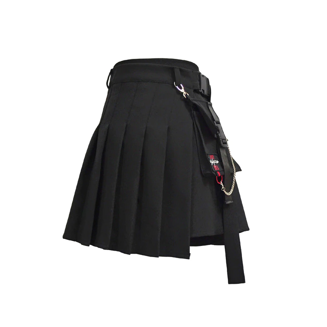 Gothic Pocket Chain Skirt Shorts - Kirakira World - grungestyle - kawaii fashion -kawaii store-kawaii aesthetic - kawaiistyle
