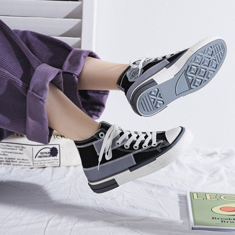Sweet Color Canvas Sneakers High Top - Kirakira World - grungestyle - kawaii fashion -kawaii store-kawaii aesthetic - kawaiistyle