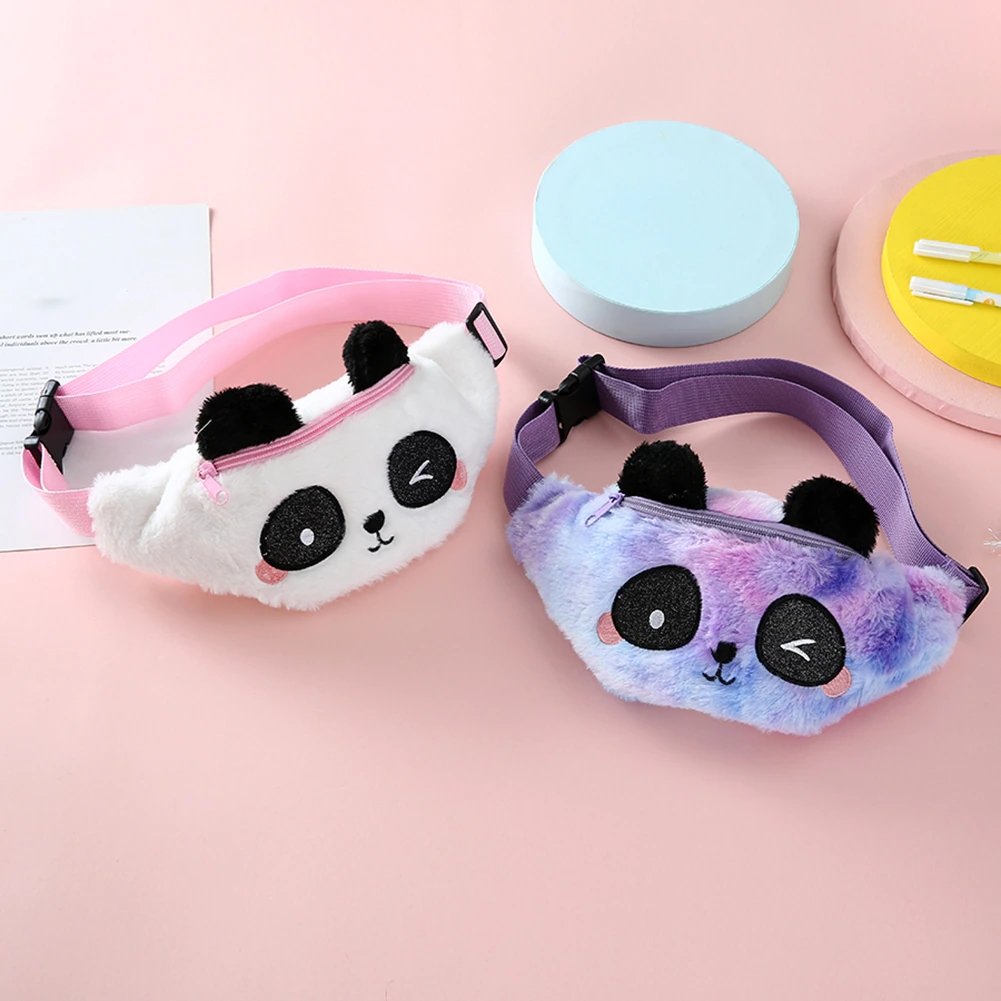 Pastel Color Fuzzy Panda Waist Fanny Pack - Kirakira World - grungestyle - kawaii fashion -kawaii store-kawaii aesthetic - kawaiistyle