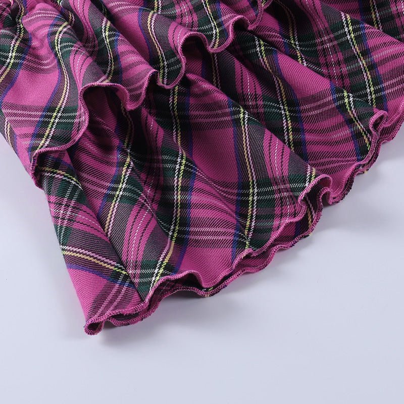 Double Layer Plaid Skirt - Kirakira World