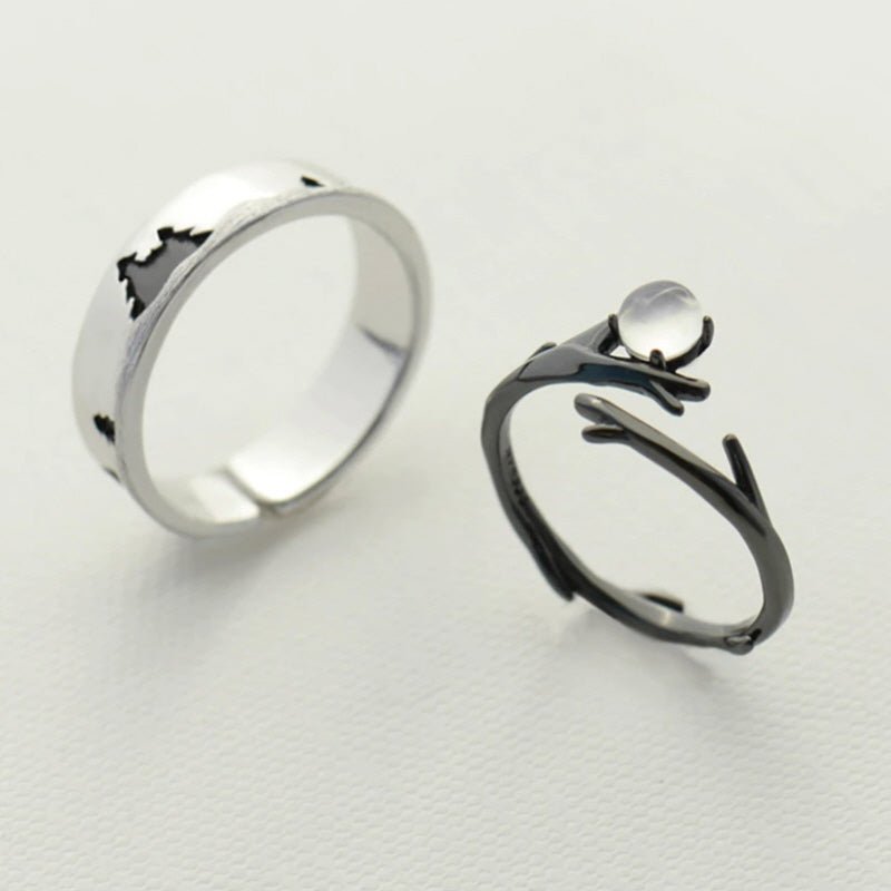 925 Sterling Silver Moonlight Forest Gemstone Finger Ring - Kirakira World - grungestyle - kawaii fashion -kawaii store-kawaii aesthetic - kawaiistyle