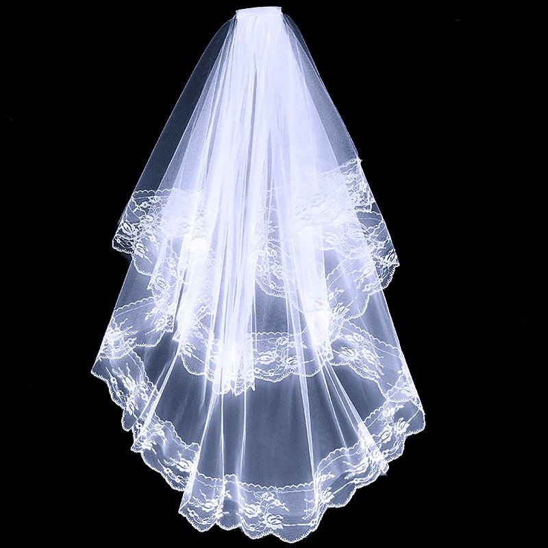 Black White Lace Bridal Cosplay Veils - Kirakira World - grungestyle - kawaii fashion -kawaii store-kawaii aesthetic - kawaiistyle