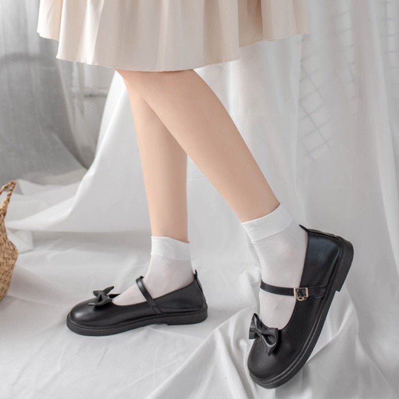 JK White Sock Stockings -4 types of length - Kirakira World - grungestyle - kawaii fashion -kawaii store-kawaii aesthetic - kawaiistyle