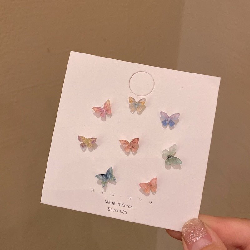 Pastel Aesthetic Fairy Butterfly Earrings Set - Kirakira World - grungestyle - kawaii fashion -kawaii store-kawaii aesthetic - kawaiistyle