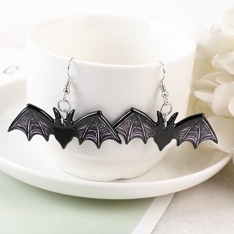Pastel Goth Accessories, Bat Earrings Pastel, Pastel Goth Jewelry
