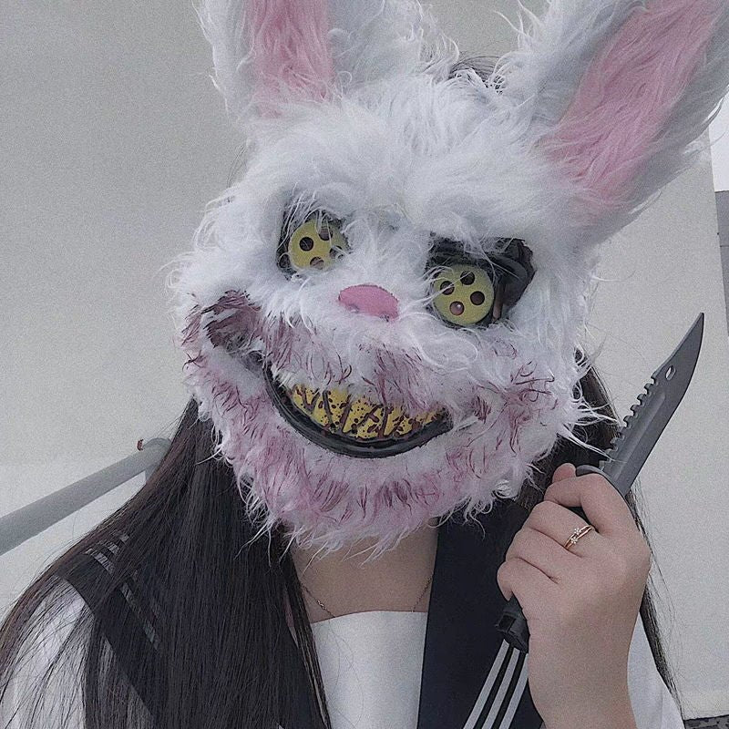 Halloween Costume Bloody Bunny Bear Scary Mask - Kirakira World - grungestyle - kawaii fashion -kawaii store-kawaii aesthetic - kawaiistyle