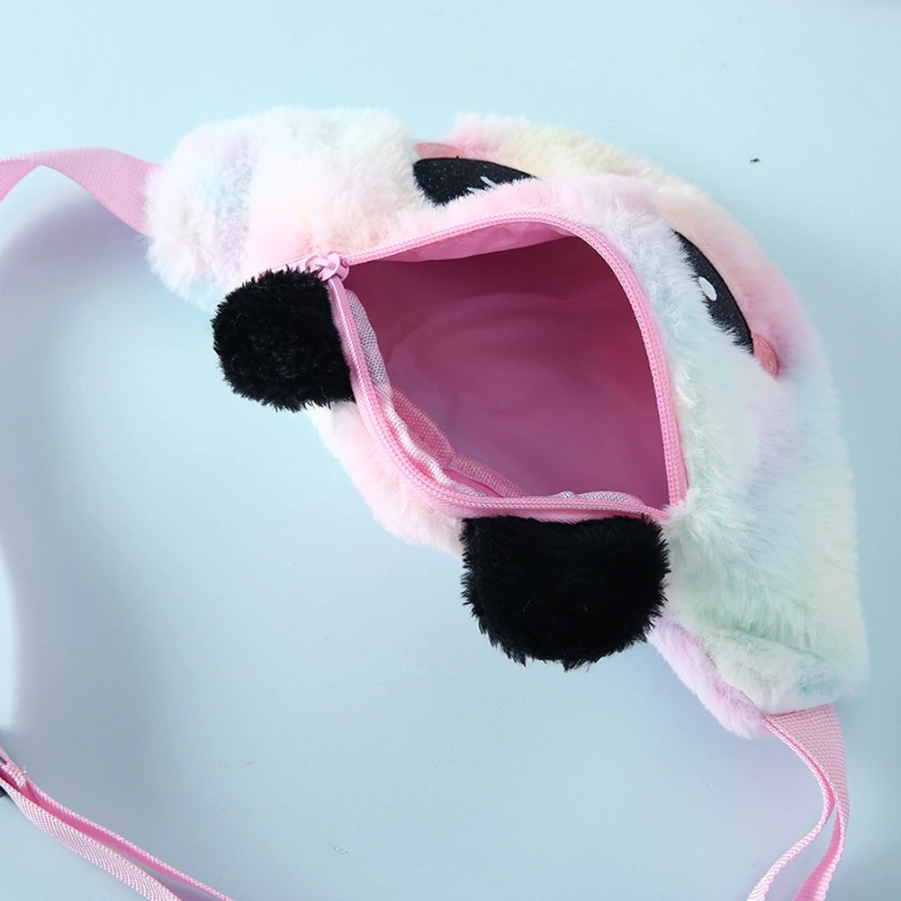 Pastel Color Fuzzy Panda Waist Fanny Pack - Kirakira World - grungestyle - kawaii fashion -kawaii store-kawaii aesthetic - kawaiistyle