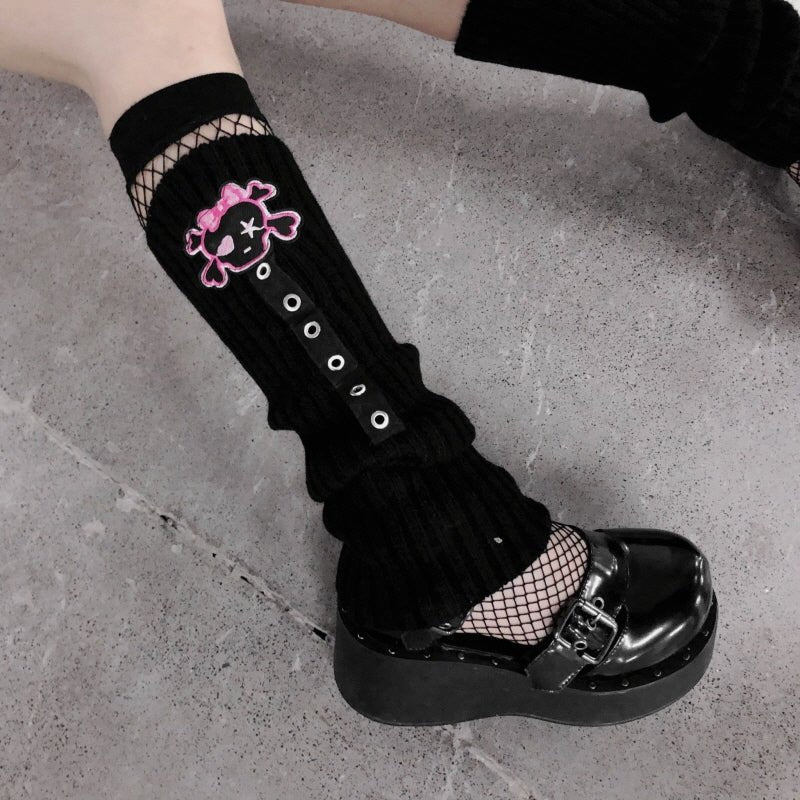 Kawaii Goth Patch Leg Warmers Arm Cover - Kirakira World - grungestyle - kawaii fashion -kawaii store-kawaii aesthetic - kawaiistyle