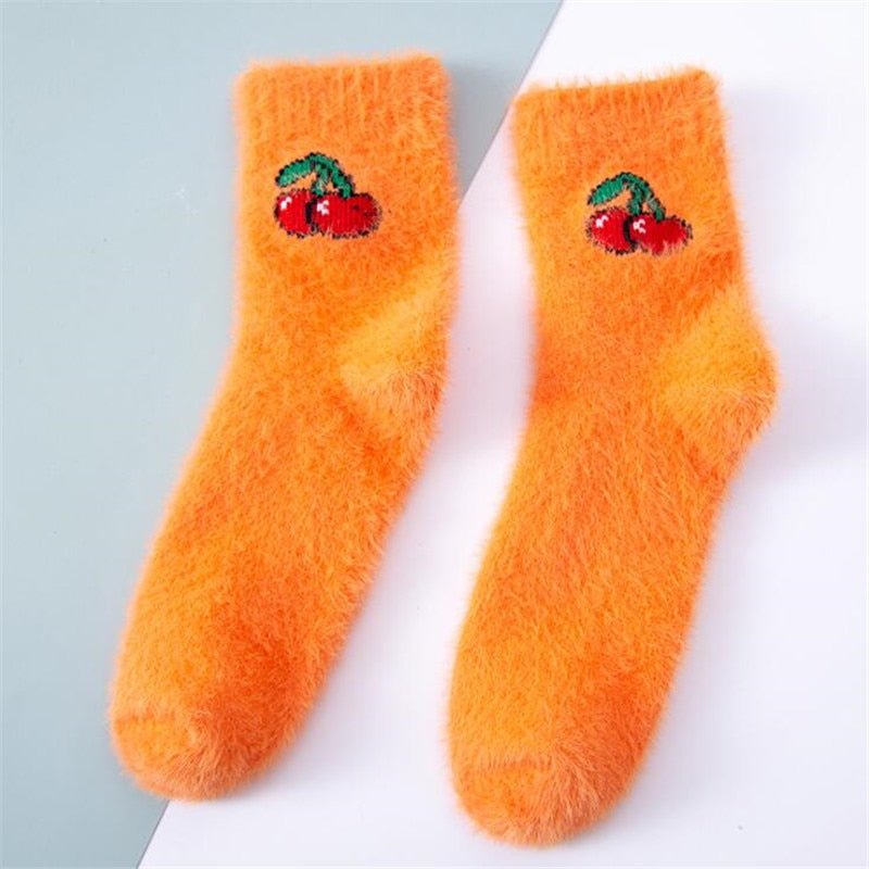 Fruit Vintage Warm Socks - Kirakira World - grungestyle - kawaii fashion -kawaii store-kawaii aesthetic - kawaiistyle