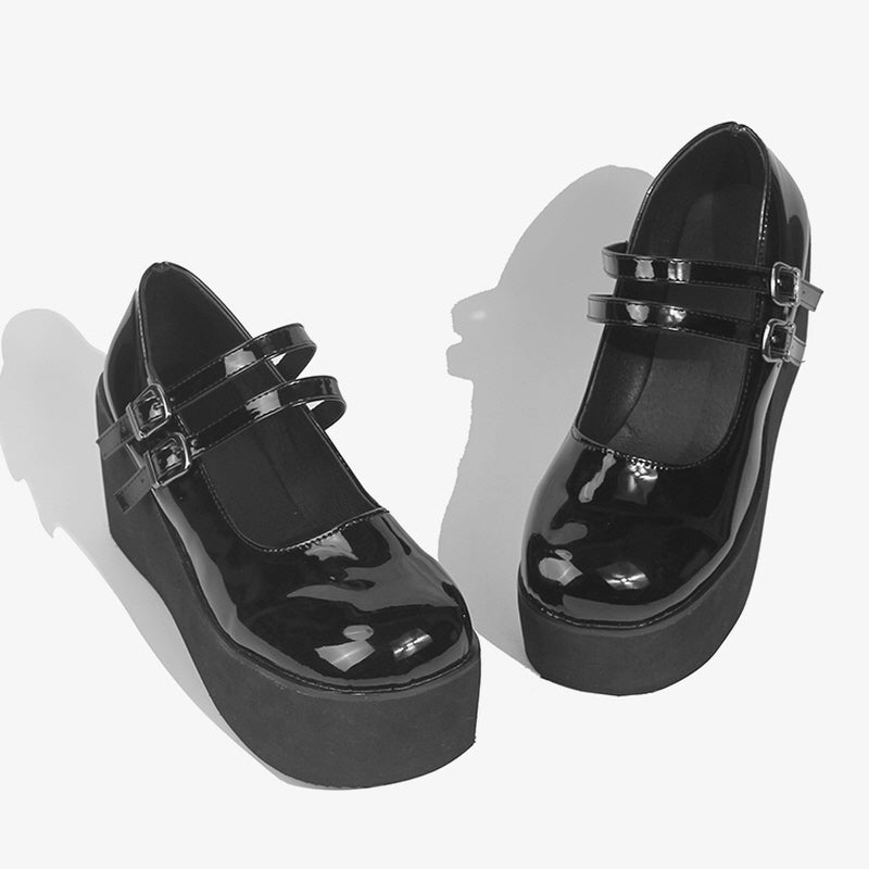 Goth High Heel Pumps Mary Janes Shoes - Kirakira World - grungestyle - kawaii fashion -kawaii store-kawaii aesthetic - kawaiistyle