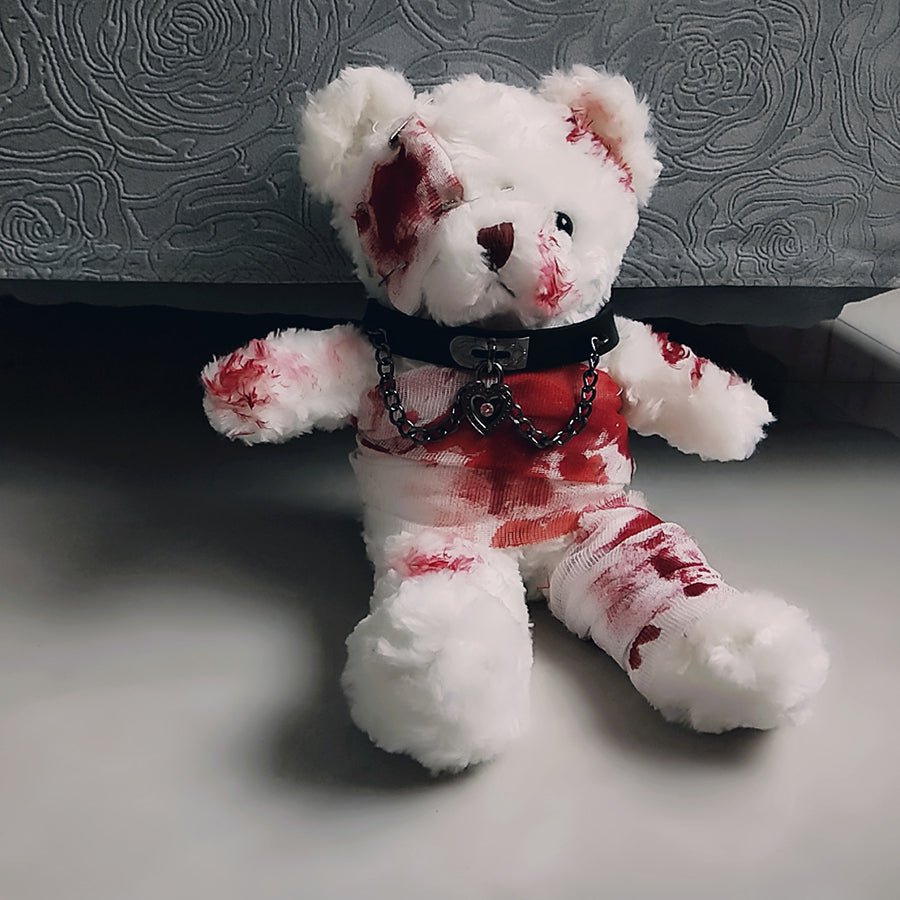 [ORIGINAL HANDMADE PLUSH BAG] Wounded Teddy Bear - Kirakira World - grungestyle - kawaii fashion -kawaii store-kawaii aesthetic - kawaiistyle