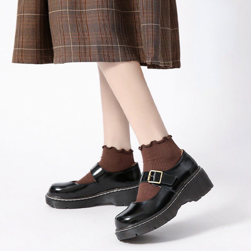 Strap Buckle Round Toe Mary Janes Shoes - Kirakira World - grungestyle - kawaii fashion -kawaii store-kawaii aesthetic - kawaiistyle