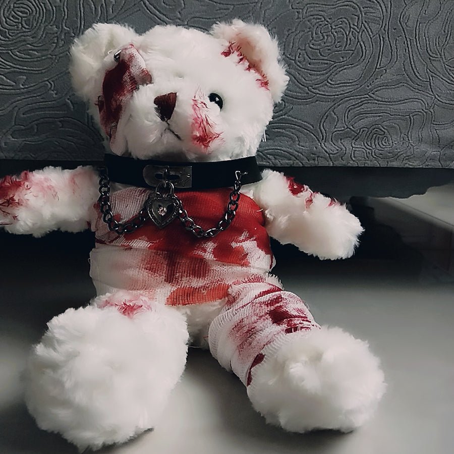 [ORIGINAL HANDMADE PLUSH BAG] Wounded Teddy Bear - Kirakira World - grungestyle - kawaii fashion -kawaii store-kawaii aesthetic - kawaiistyle