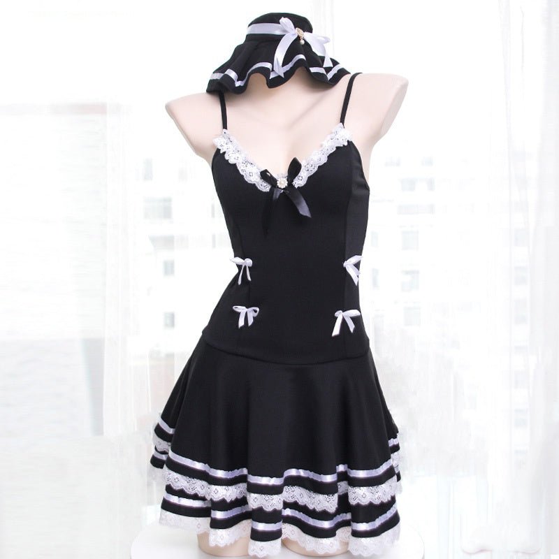 Sexy Lady Cosplay Cute Black Dress Set - Kirakira World - grungestyle - kawaii fashion -kawaii store-kawaii aesthetic - kawaiistyle