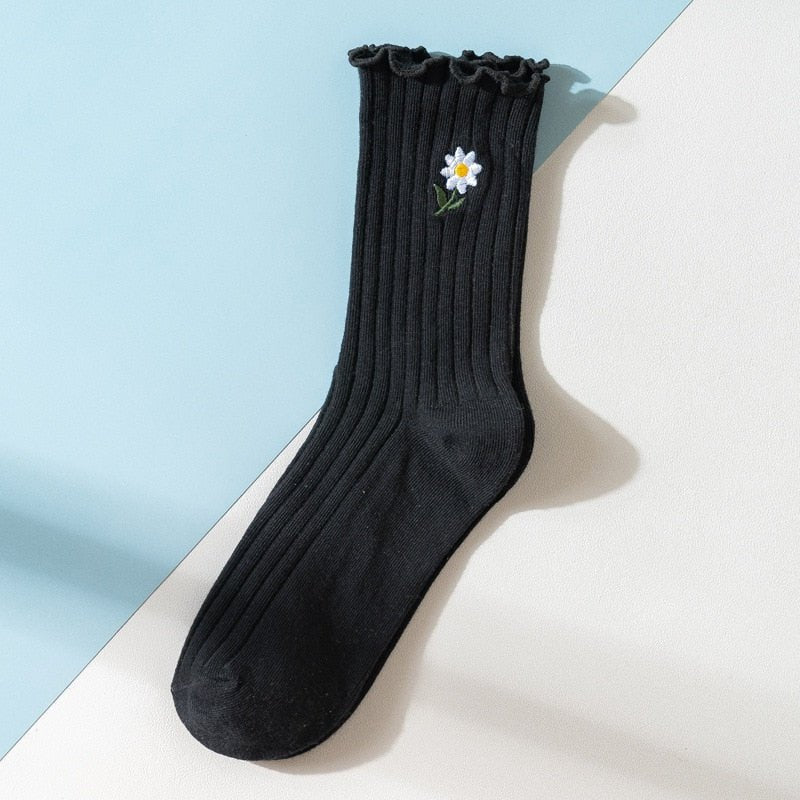 4 pairs Flower Frilly Cute Socks Pack - Kirakira World - grungestyle - kawaii fashion -kawaii store-kawaii aesthetic - kawaiistyle