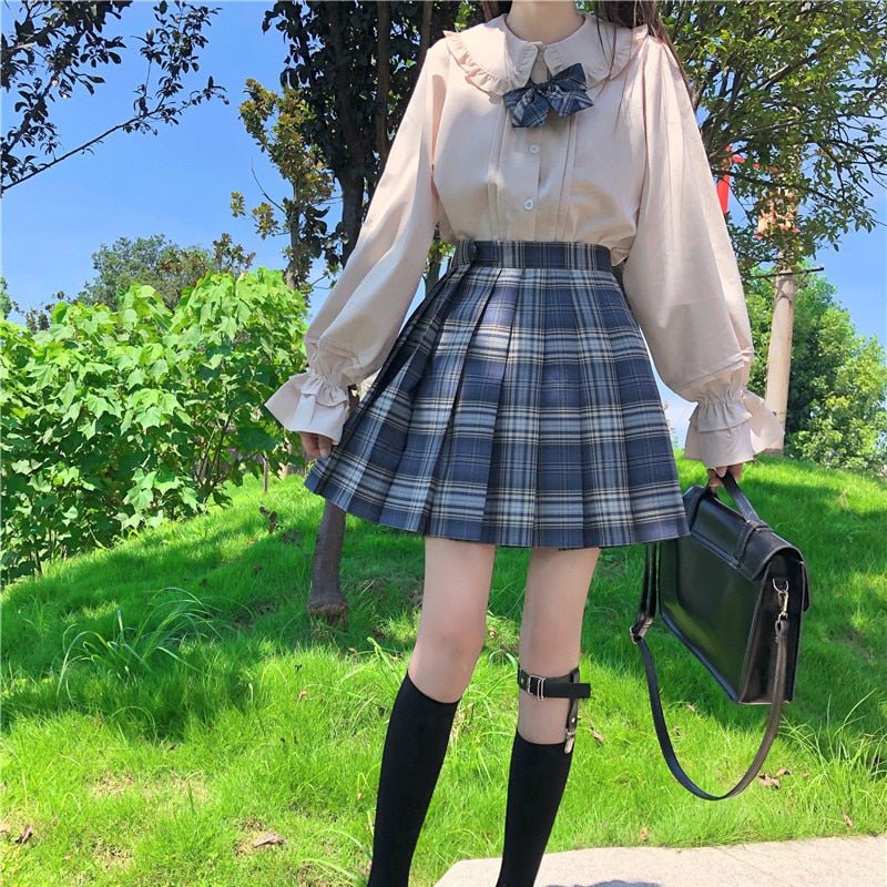 Long Sleeve Preppy Style Lolita Blouse - Kirakira World - grungestyle - kawaii fashion -kawaii store-kawaii aesthetic - kawaiistyle