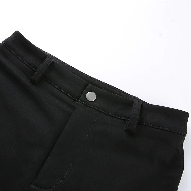Leg Belt Black High Waist Shorts - Kirakira World - grungestyle - kawaii fashion -kawaii store-kawaii aesthetic - kawaiistyle
