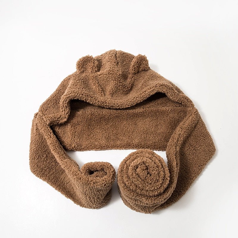 Brown Bear Ears Winter Scarf Hat | Jennie – Blackpink Brown