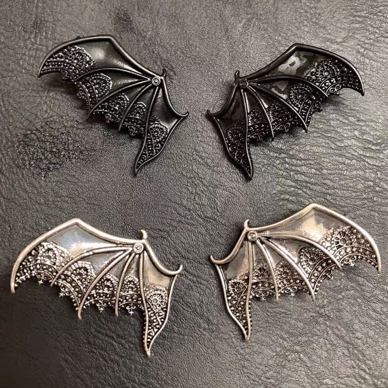 2pcs Vampire Gothic Bat Wings Hair Clip - Kirakira World - grungestyle - kawaii fashion -kawaii store-kawaii aesthetic - kawaiistyle