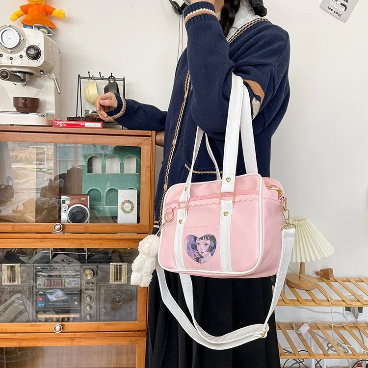 Harajuku Girl Style Crossbody Shoulder Bag & Blusher bear - Kirakira World - grungestyle - kawaii fashion -kawaii store-kawaii aesthetic - kawaiistyle